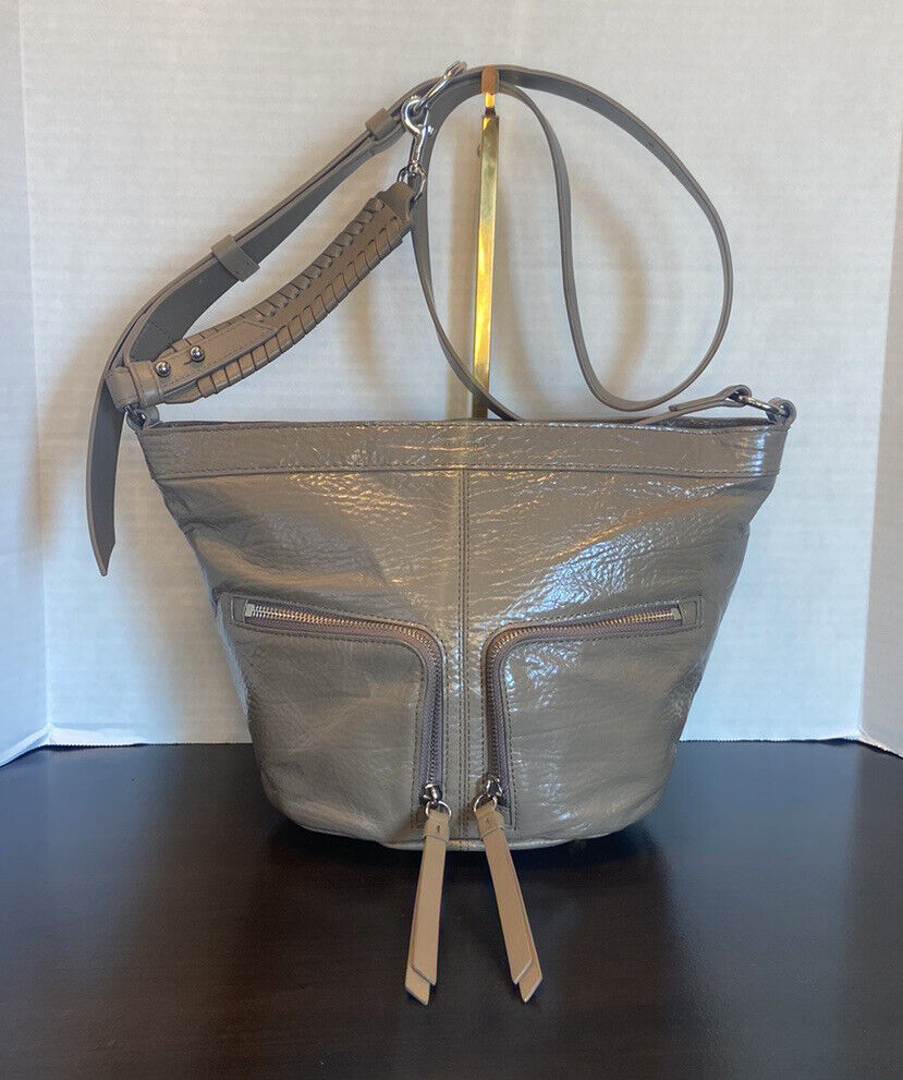 All Saints Fetch Grey Patent Leather Shoulder Bag - image 2