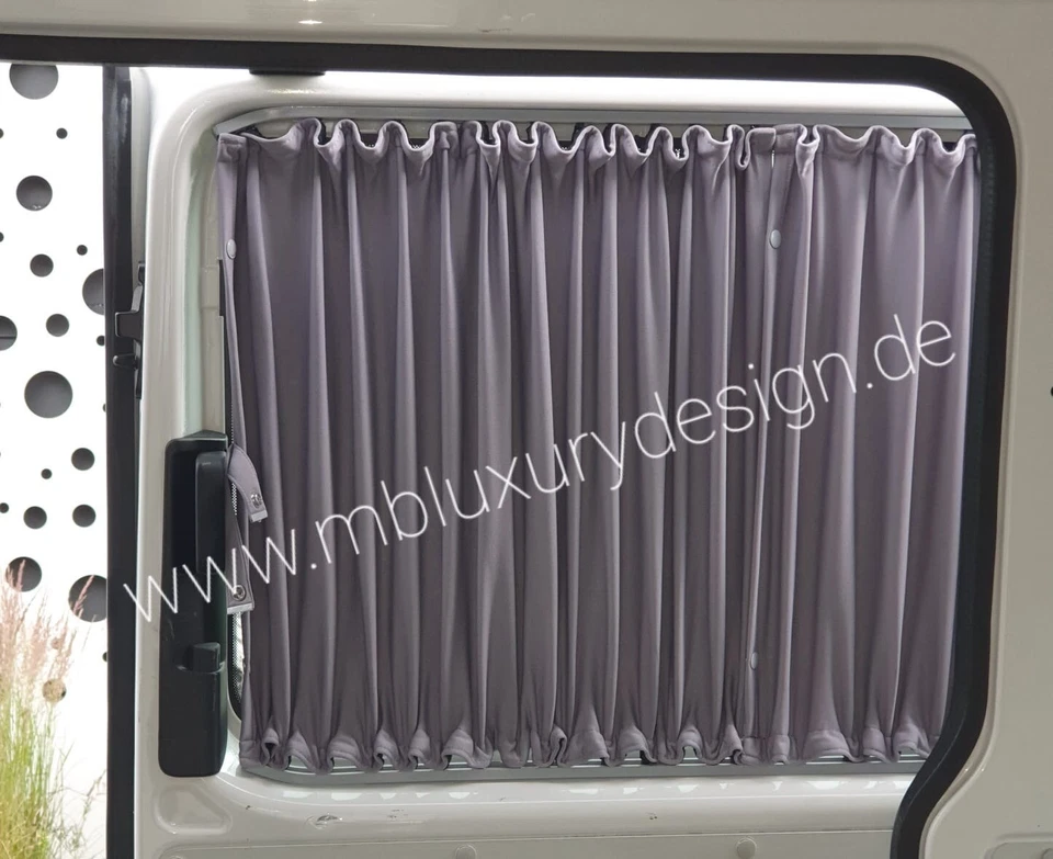 VW T4 kurz einlagig grau Gardinen Set für 5 Fenster - Bild 2 von 4