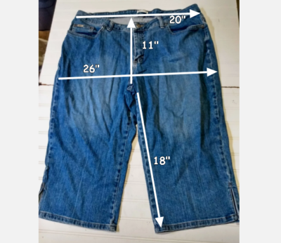Jeans Capri Lee Pour Femme Taille 18W - Stretch, Occasion En Très Bon état, Couleur Bleu