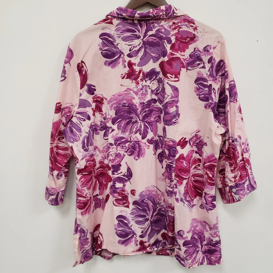 Babydoll con botones Basic Editions para mujer talla 3X floral primavera Bloomcore Foto 2 de 4