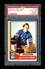 1974 OPC HOCKEY 179 GILLES VILLEMURE PSA 8mc NM-MINT RANGERS GOALIE