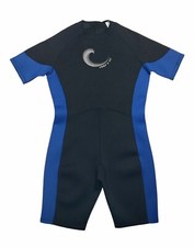 Route 66 Wetsuit Shorty Mens L Black Blue Zip Up
