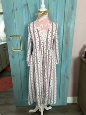 Women’s White/Red/Blue Bohemian 3/4 Sleeve Paisley Dress -S