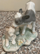 Rare HTF Lladro And the Calf and the Young Li...