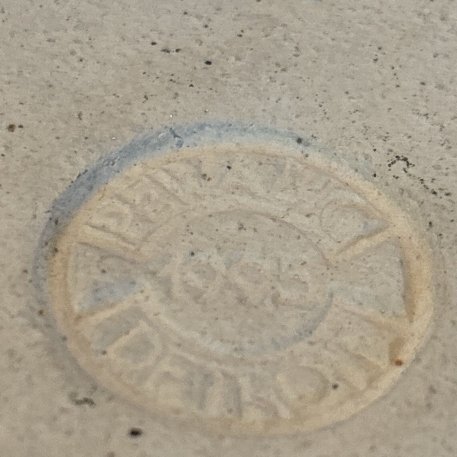 Pewabic Pottery Detroit Ivy Trivet Tile 7” Round Cobalt Blue Glaze 1995