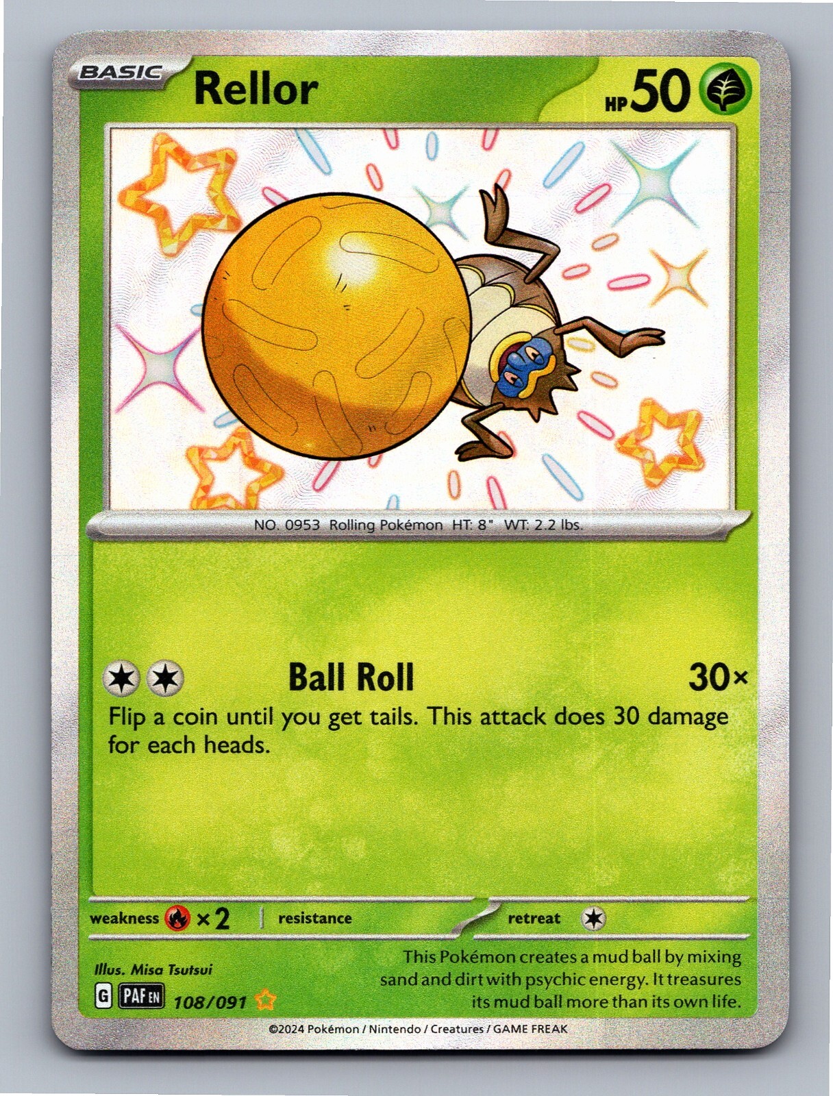 Pokémon TCG - Rellor 108/091 - SV: Paldean Fates - Near Mint NM