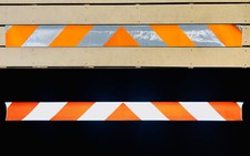 White & Orange Reflective Chevron Panel Oralite V98 Orafol Custom Decal Tape
