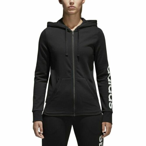 S97076] Womens Adidas Essentials Linear Full Zip Fleece Hoodie |