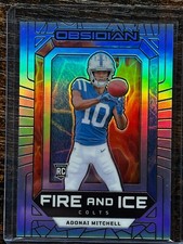 2024 Panini Obsidian Football Fire and Ice Silver RC Adonai Mitchell 38/99 Colts