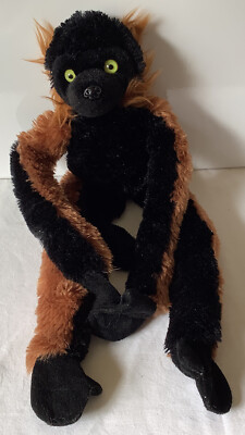 Wild Republic Plush Hanging Spider Monkey Black and reddish brown hook and loop