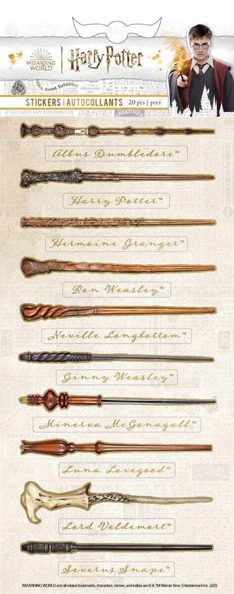 Crafts Stickers PH Gold Trim Harry Potter Wands of All Characters