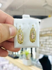 Virgen de Guadalupe Earrings Latch Back Protection & Good Look Ear Piercing