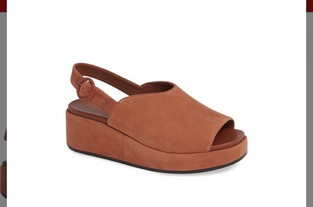 MISIA SLINGBACK PLATFORM WEDGE SANDAL IN RUST/ COPPER LEATHER