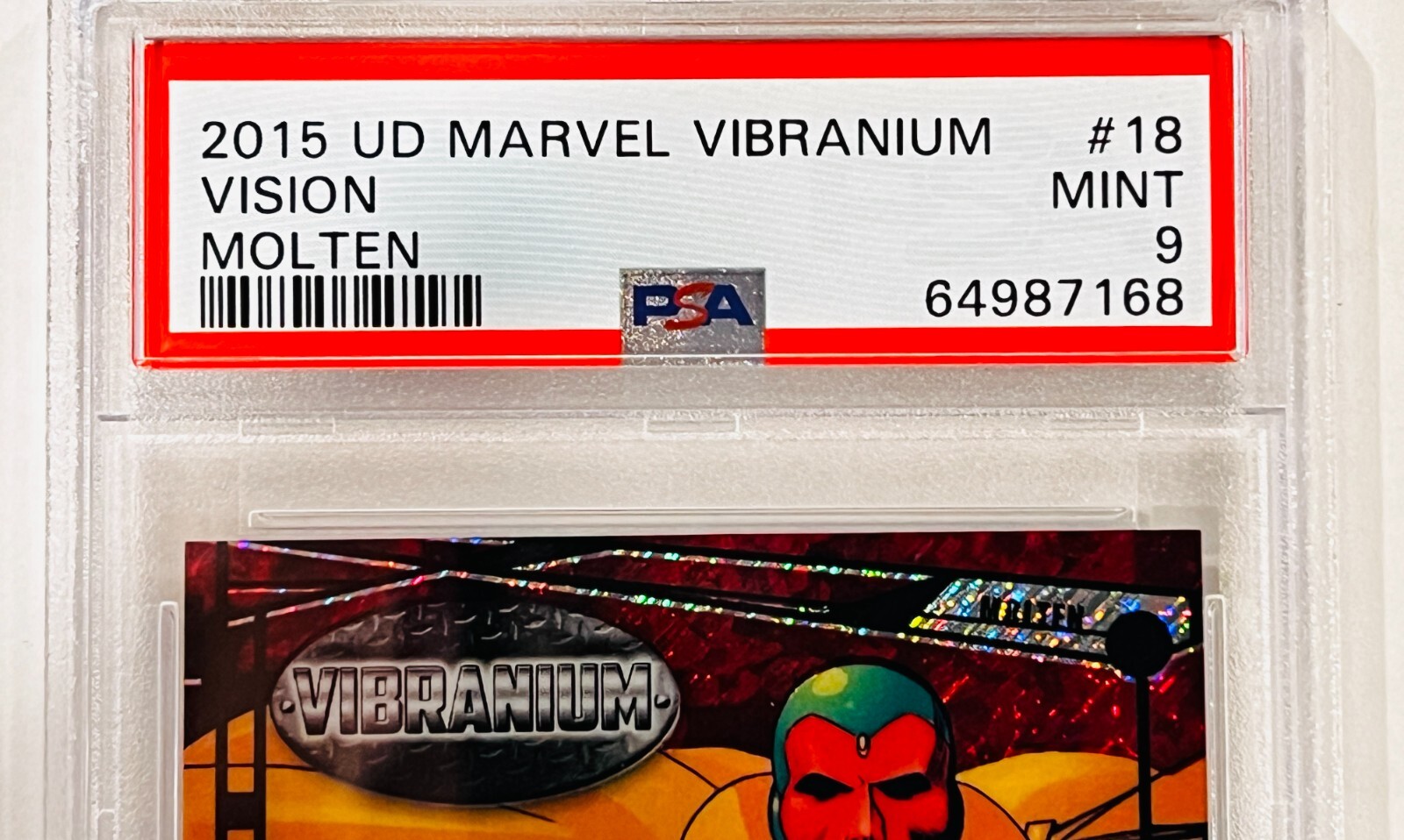 2015 Marvel Vibranium Molten #18 VISION Variant 229/299 PSA 9 MINT Sparkle🔥🔥