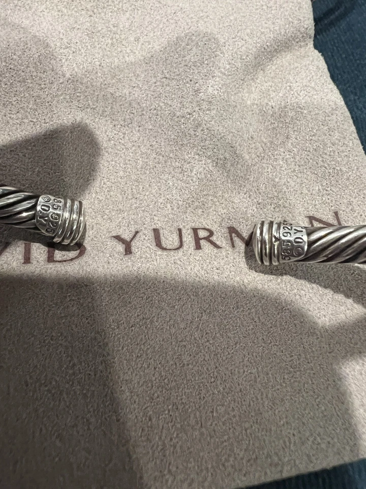 David Yurman Sterling Silver Gold Classic Cuff Bracelet - Image 3 of 4