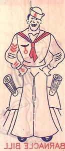 1940s Hot Iron Pictures T-shirt Transfers Cowboy Sailor Pirate Boxer Store NOS