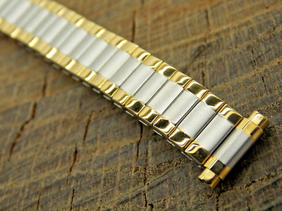 Vintage NOS Unused Watch Band 2 tone Stainless Steel Expansion 10mm-13mm Speidel