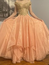 Sherri Hill Prom/Quinceñera/Homecoming/Formal Dress in Blush/Gold (Size 2)