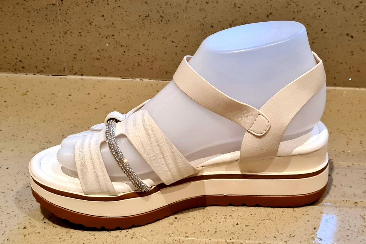 Womens White Sandals Shoes Ladies New Summer Party Bling Diamante