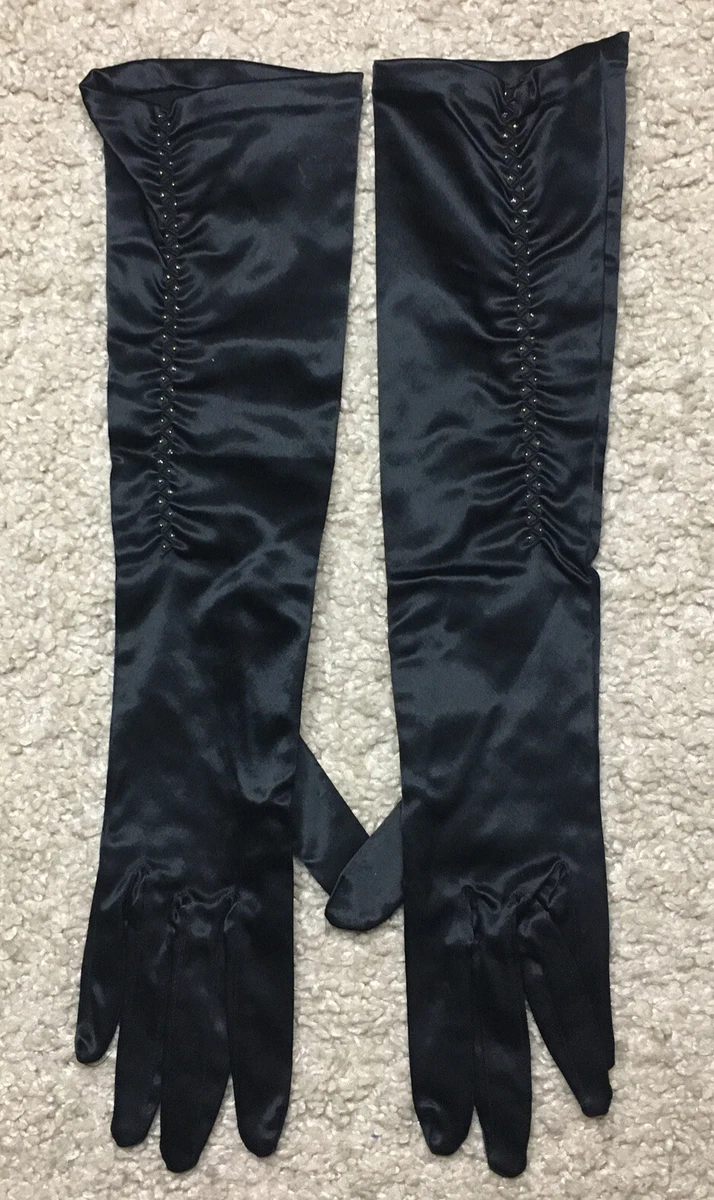 Long black on sale nylon gloves