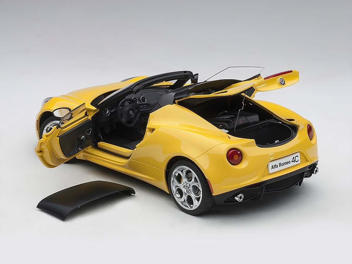ALFA ROMEO 4C SPIDER YELLOW COMPOSITE 1:18 by AUTOart 70143 BRAND