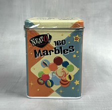 160 Glass Marbles NeatO Classics Toysmith Retro Toy Tin Box Game NIP 0185