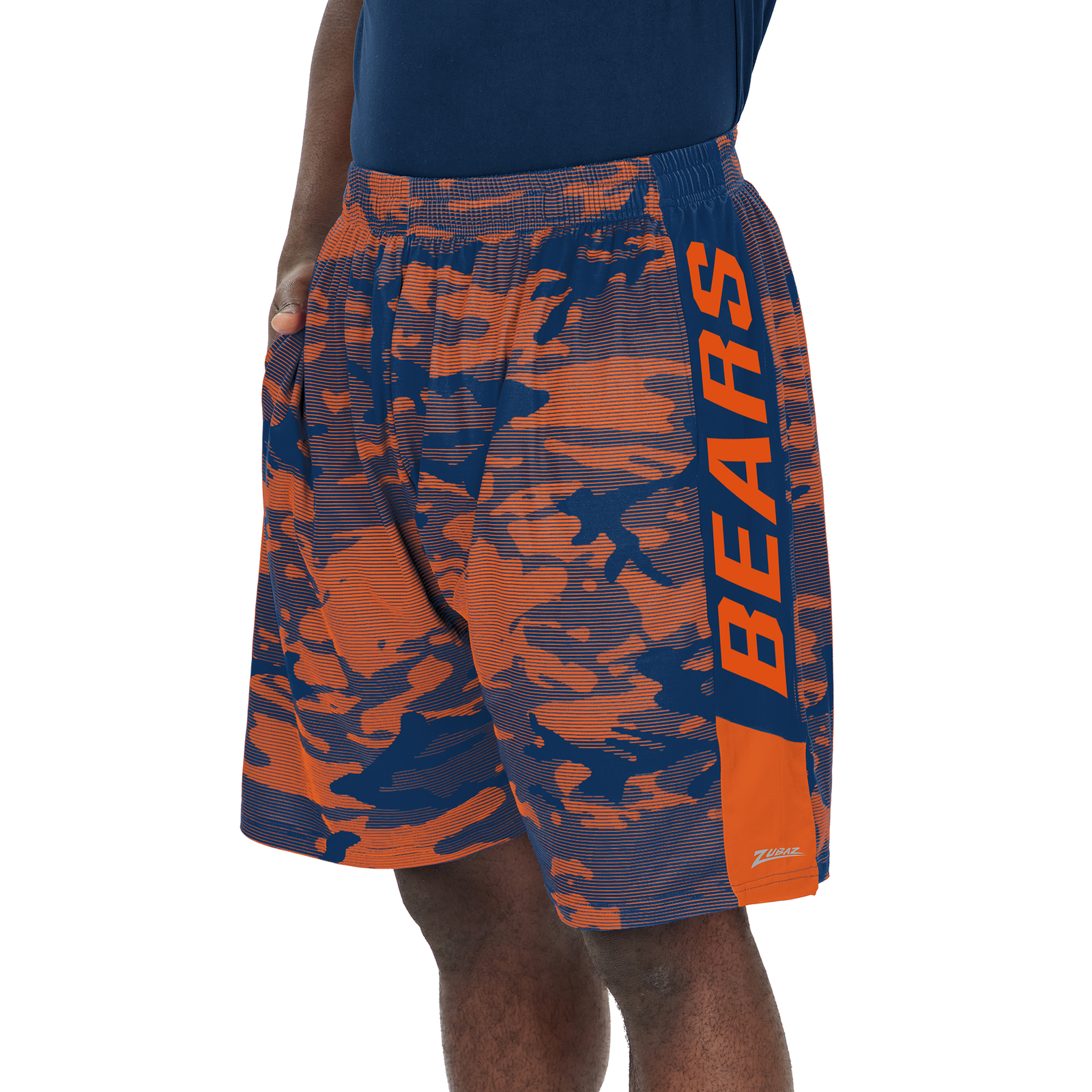 Легкие шорты Zubaz Mens NFL Chicago Bears с камуфляжными линиями