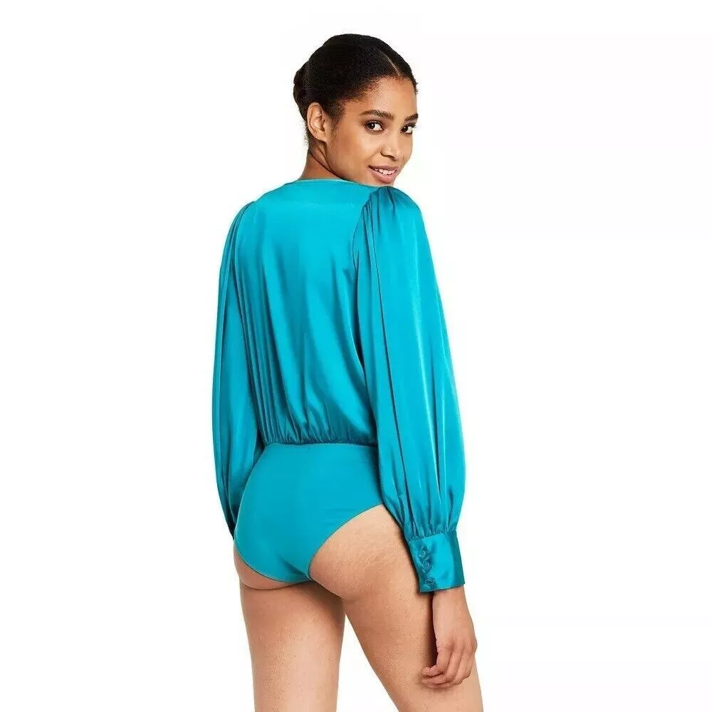 Sergio Hudson x Target SIZE XS Women s Crossover Satin Bodysuit