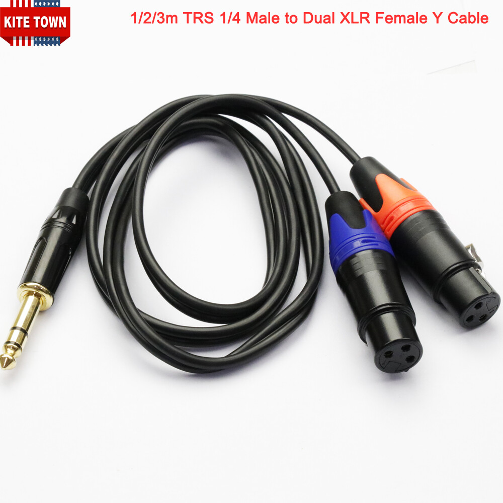 Câble De Connecteur Audio Séparateur Stéréo XLR Femelle/mâle à Double 6.35mm TS 1/4, 3 Broches, Pour Microphone, Guitares, Amplificateur, Mélangeur