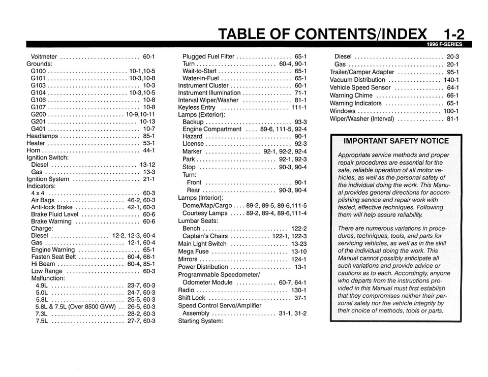 Ford F-150 1996 - 450 eléctrico y manual de solución de problemas de vacío Foto 3 de 4