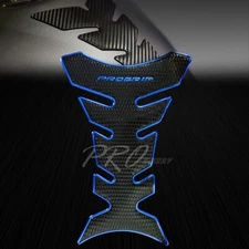 Pro Fuel/Gas Tank Pad Motorcycle/Bike/ATV Grip Tough Protector Black+Chrome Blue