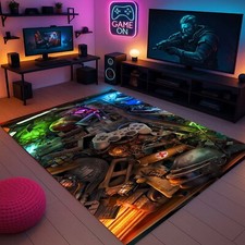 Gamer Room Rug, Gaming Decor, Video Game Rug, Game Room Rug, Console Gamer Rug