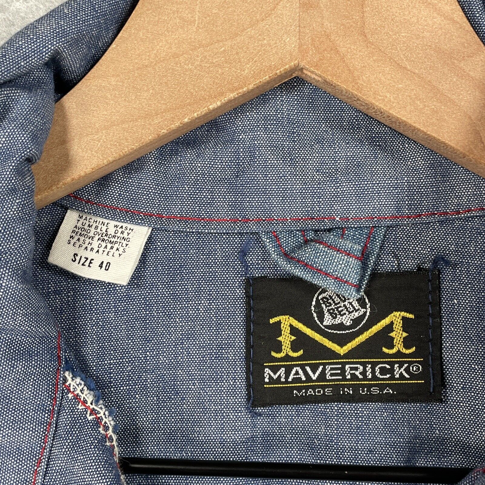 Vintage Maverick Denim Jacket Size 40 Lightweight… - image 4