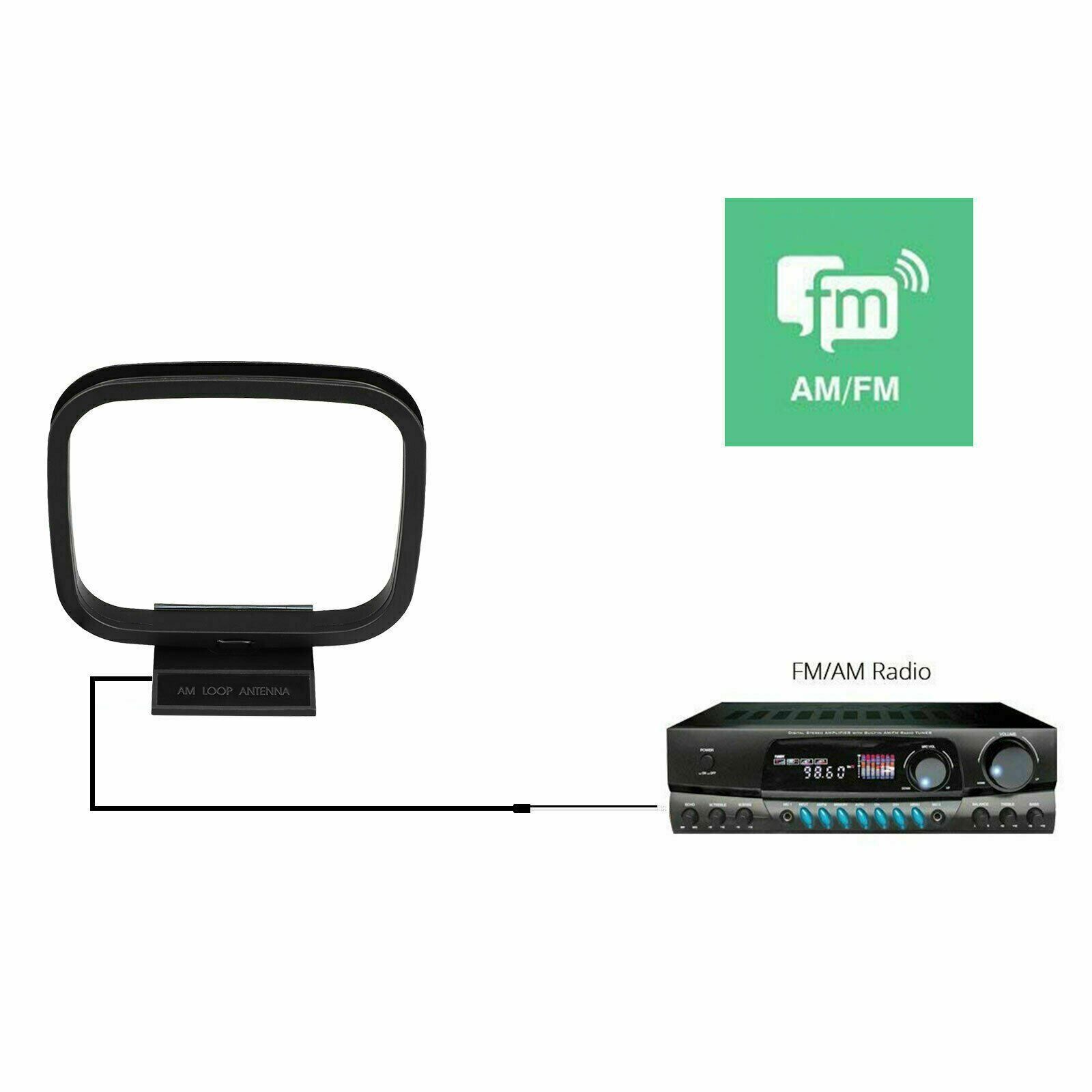 AM FM Loop Antenna Aerial Connector for Stereo Audio Receiver System