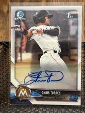 CHRIS TORRES 2018 BOWMAN CHROME 1ST MIAMI MARLINS ROOKIE AUTOGRAPH AUTO INSERT!!