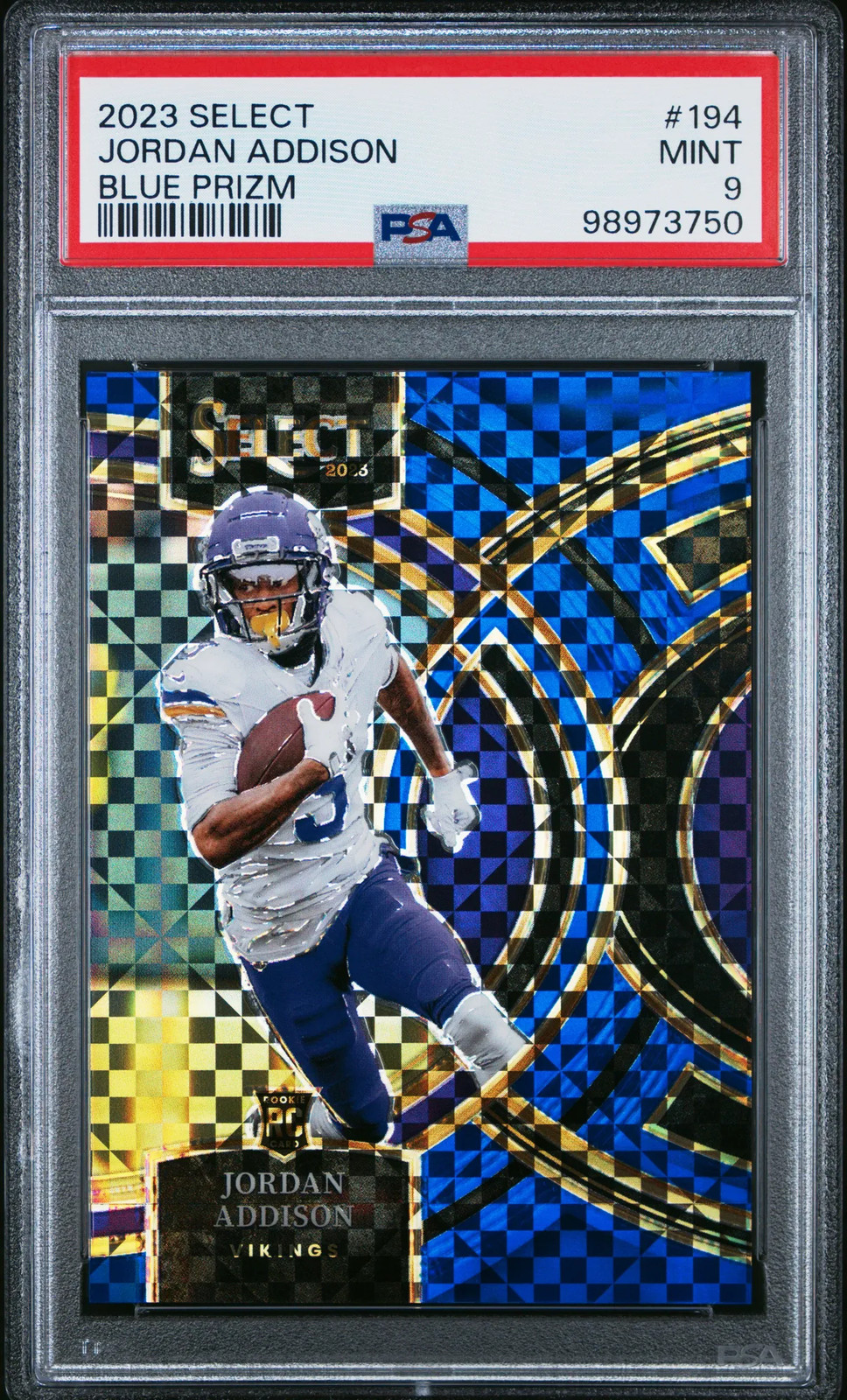 2023 PANINI SELECT BLUE PRIZM #194 JORDAN ADDISON /149 PSA PSA 9
