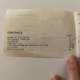Nintendo Game & Watch Donkey Kong II Instruction Manual Only JR-55