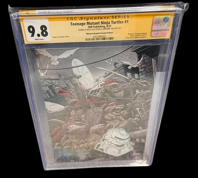 TMNT #1 Ryan G. Browne Sketch Variant METALHEAD CGC Signature Series 9.8 SS