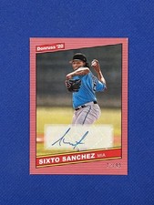 2020 Panini Donruss Retro Signature Red /99 Sixto Sanchez #86S-SS Auto autograph