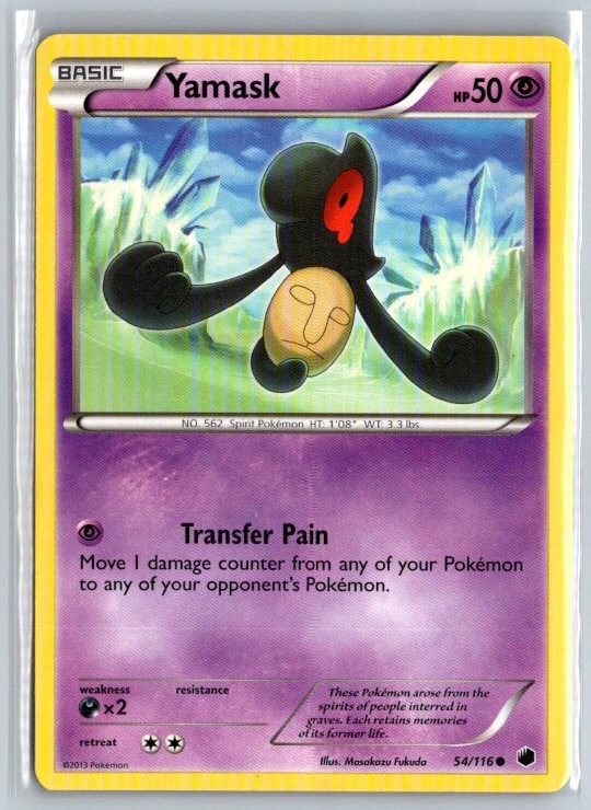 Yamask 54/116 Common Plasma Freeze Pokemon Lightly Played