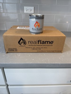 12X REAL FLAME  GEL FIREPLACE FUEL 13OZ CANS NEW Sealed Case