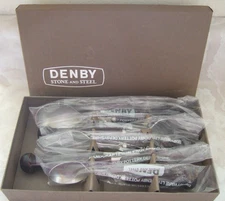 NEW IN BOX 5 Pc SET DENBY STONE & STEEL Samarkand Arabesque Stainless Flatware