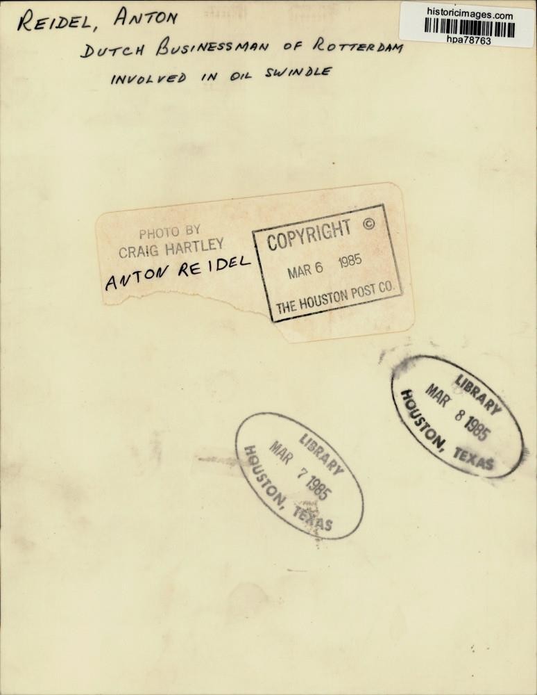 1985 Press Photo Anton Reidel, Dutch businessman from Rotterdam. - hpa78763