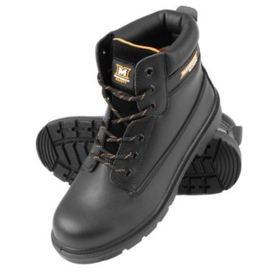 Neu Herren Schwarz Leder Maverick Apollo Sicherheitsstiefel Größe 10
