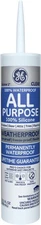 GE GE012A Silicone 1 All Purpose Sealant Caulk, 10.1oz, Clear - 12 Pack