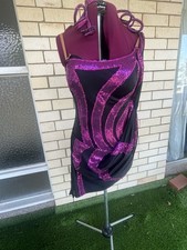 Latin Dance Dress Purple And Black Costume