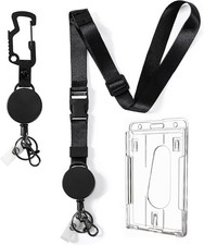DELSWIN Heavy Duty Retractable Lanyard - Breakaway Lanyards for ID Badges Key...