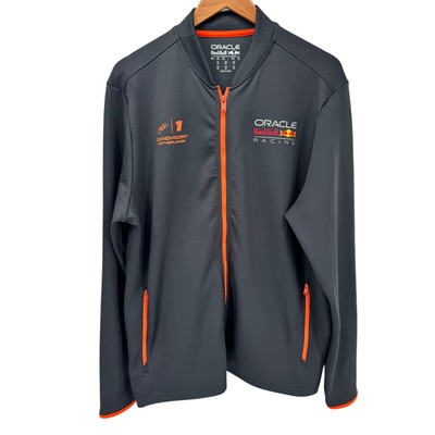 Max Verstappen Jacket Mens XL Gray Oracle Red Bull Racing Full Zip