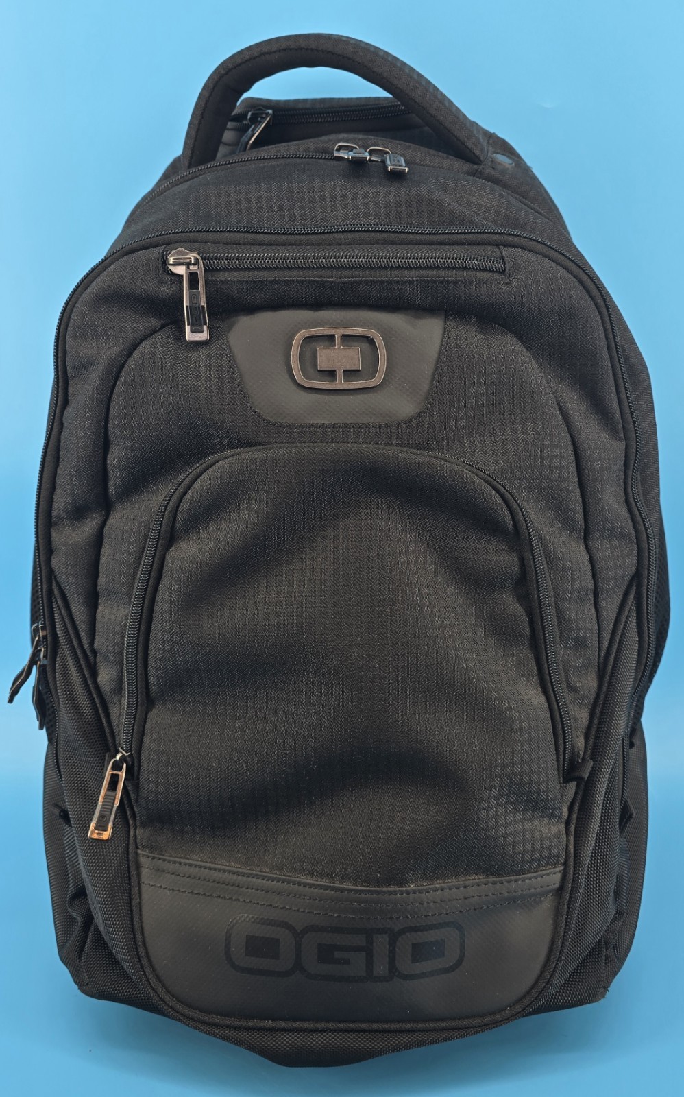 Ogio Black Wheelie Rolling Carry On Backpack Multi Pocket Laptop Straps Zip NWOT
