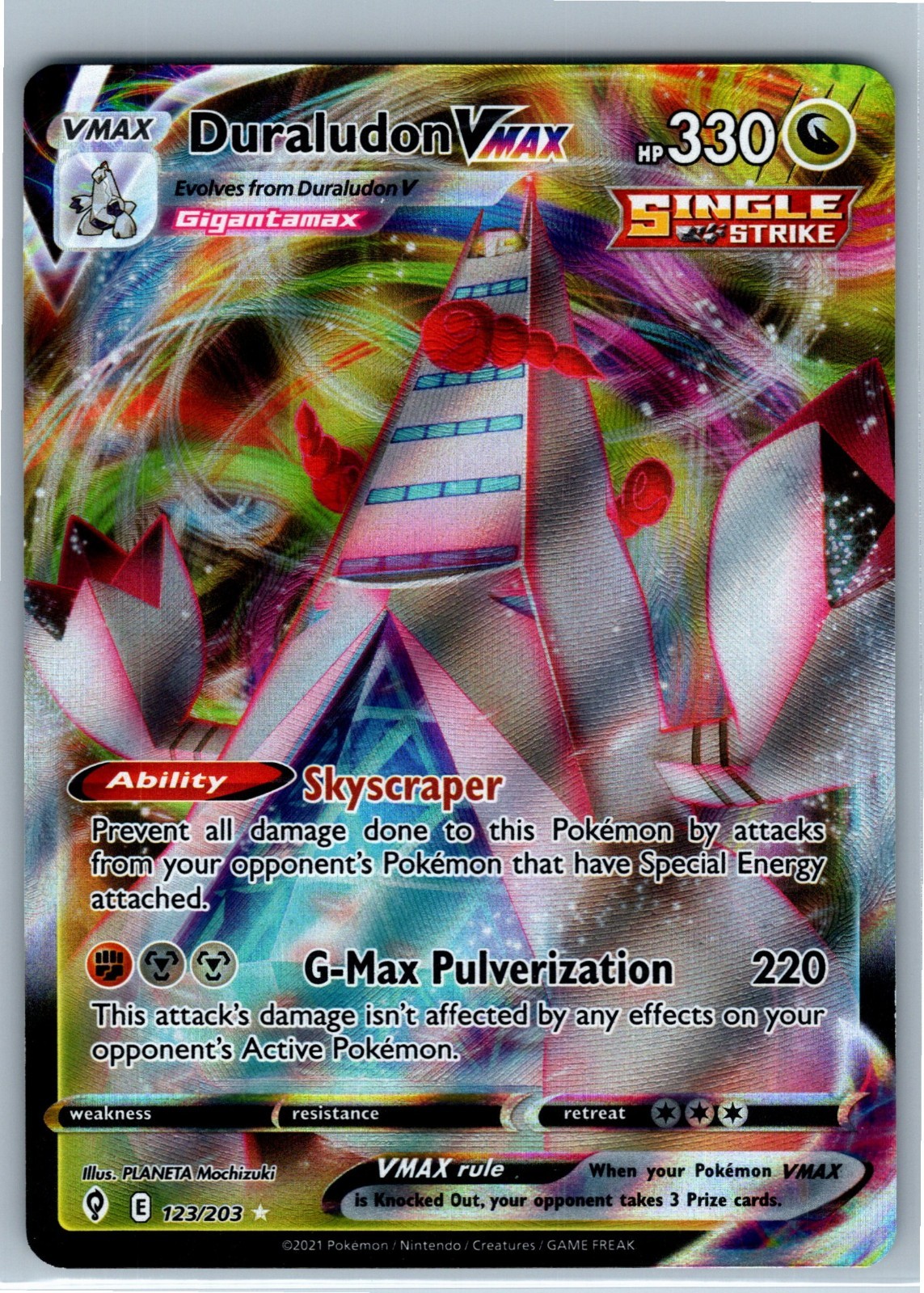 Pokemon Card - Duraludon VMAX 123/203 SWSH07: Evolving Skies Ultra Rare